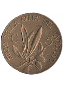 1940 - 5 centesimi Vaticano Pio XII Ramo d'Olivo BB+ 
